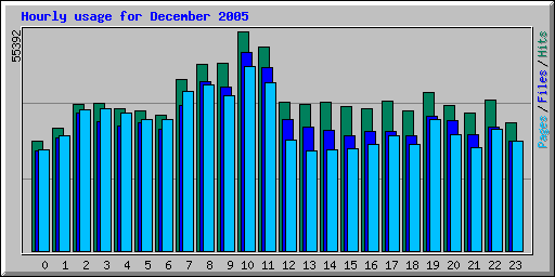 Hourly usage for December 2005