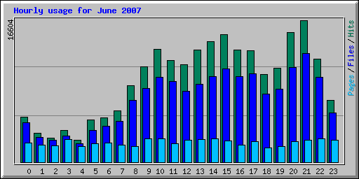 Hourly usage for June 2007