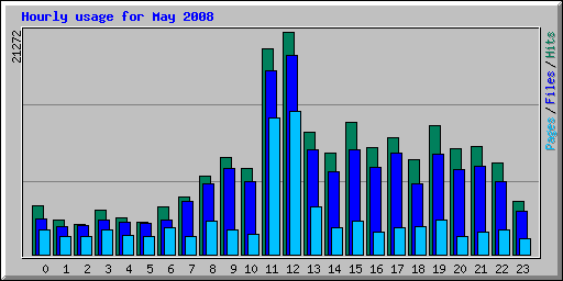 Hourly usage for May 2008