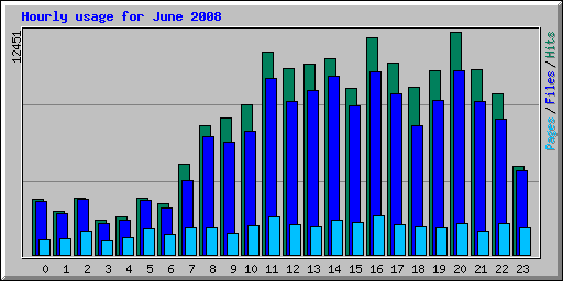 Hourly usage for June 2008