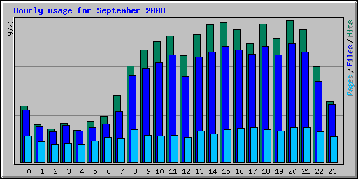 Hourly usage for September 2008