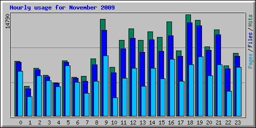 Hourly usage for November 2009