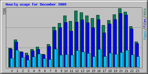 Hourly usage for December 2009