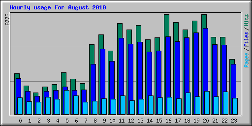 Hourly usage for August 2010