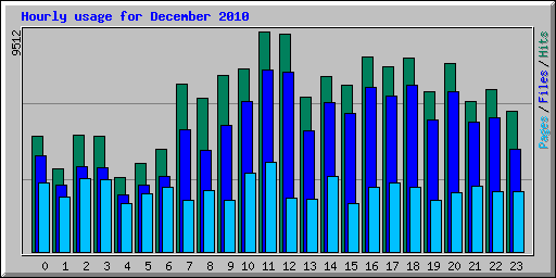 Hourly usage for December 2010