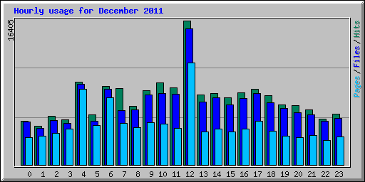Hourly usage for December 2011