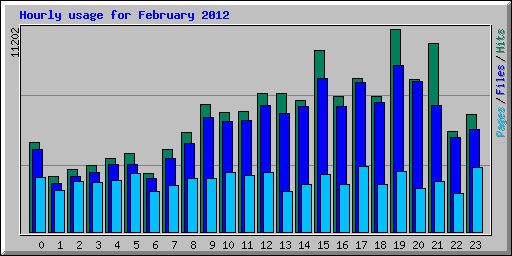 Hourly usage for February 2012