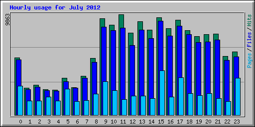 Hourly usage for July 2012
