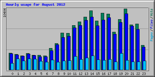 Hourly usage for August 2012