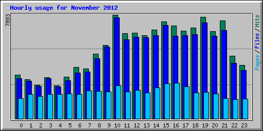 Hourly usage for November 2012